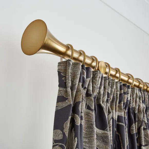 Flush Trumpet Fixed Metal Curtain Pole with Rings 4