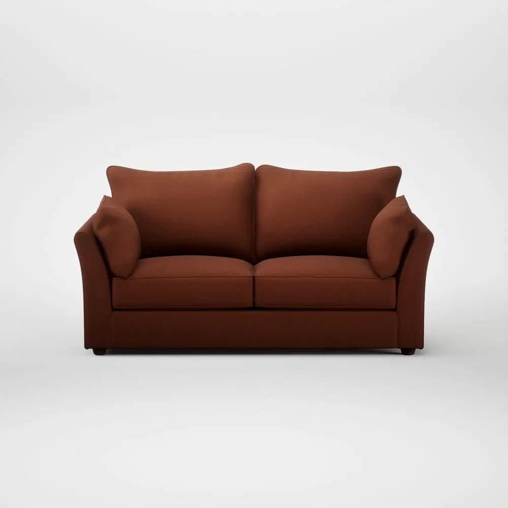 Heal's Tailor 3 Seater Sofa Smart Cotton Linen Rust Walnut Stained Feet