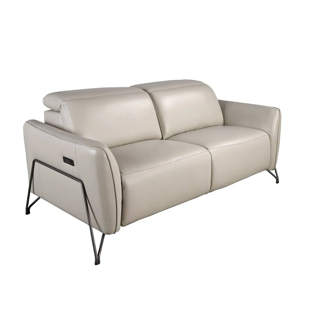 Angel Cerda 2-Seater Electric Relaxation Sofa Sand Cowhide in Light Sand