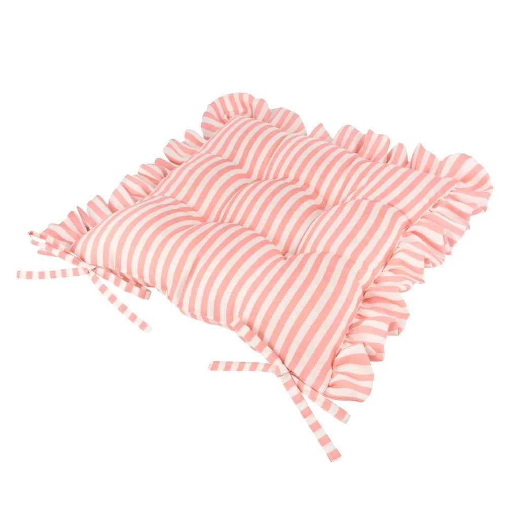 Wylder Millie Ruffle 2 Pack Indoor/Outdoor Seat Pads in Pink 4