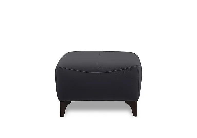Nicole Leather Footstool - Torello Blu