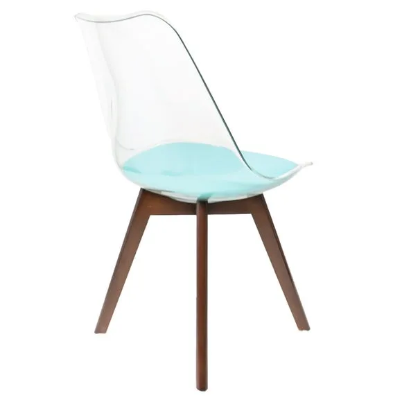 Fusion Living Soho Clear Plastic Dining Chair with Squared Legs 5