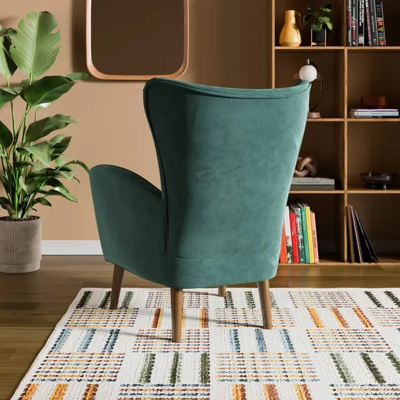 Sven Modern Velvet Wing Chair 2