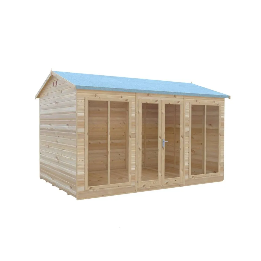 Shires Mayfield 12 x 8 Summerhouse - Wood - L239 x W357 x H2229 cm in Light Brown 2