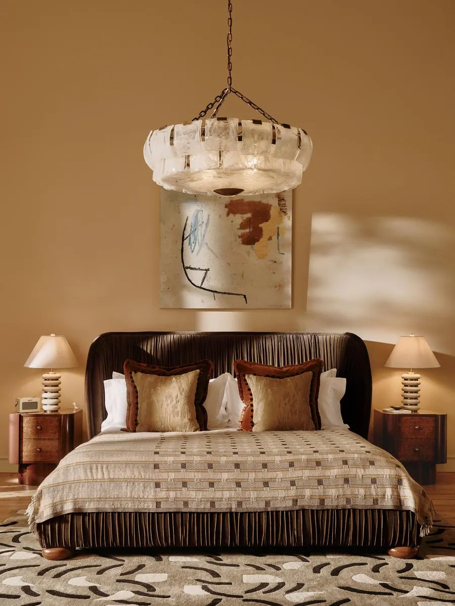 Blair Bed, King, Velvet, Chocolate