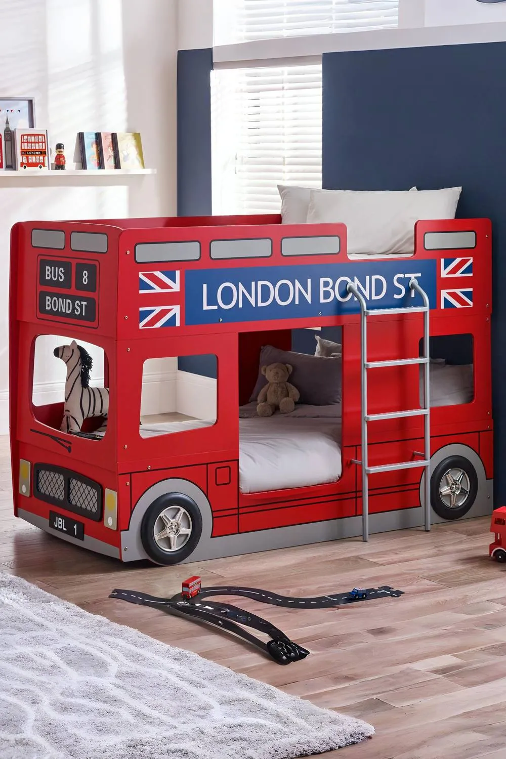 Julian Bowen London Bus Single Red Bunk Bed