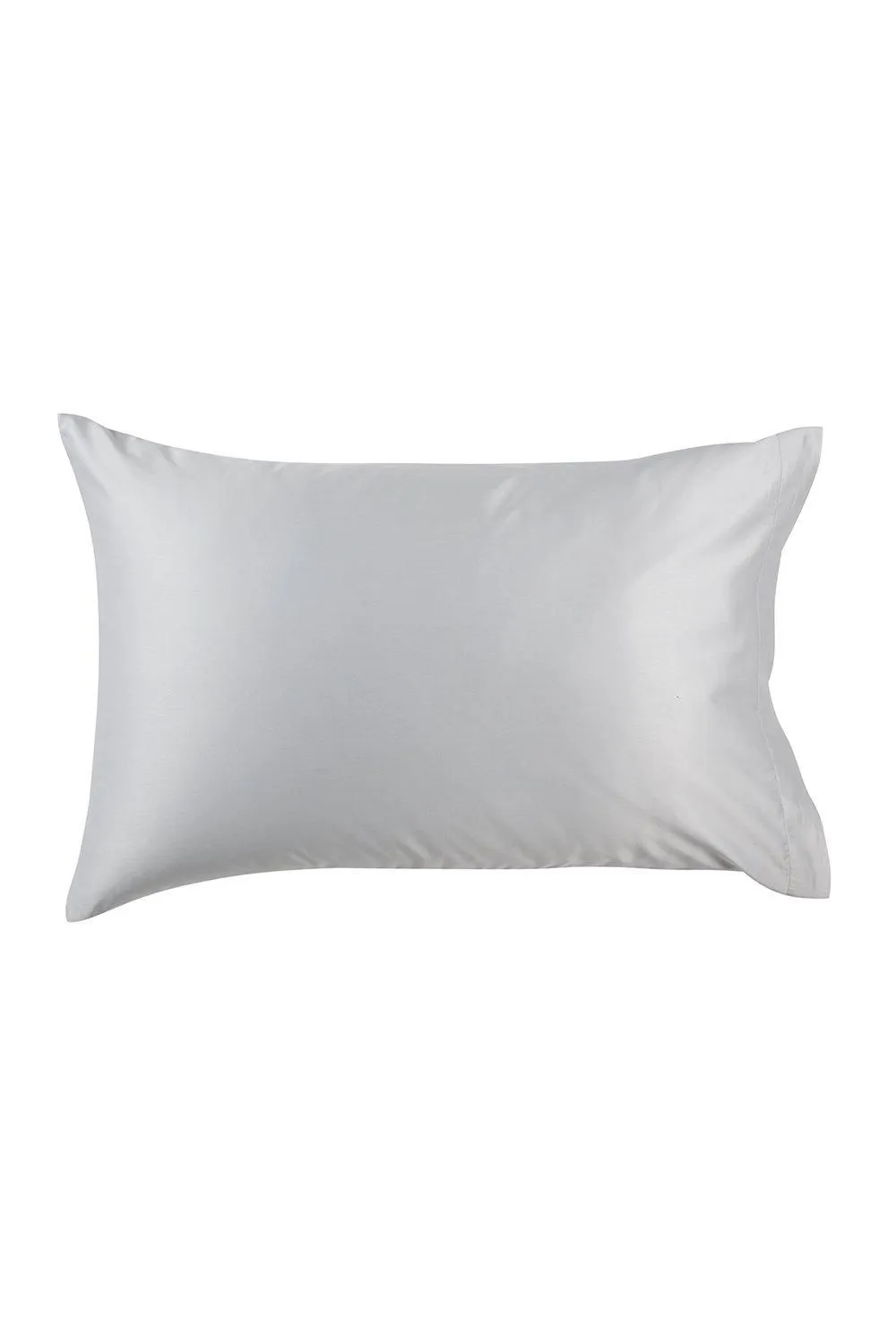 CHRISTY 400TC Luxury Cotton Sateen Plain Dye King Pillowcases Pair in Light Grey 1