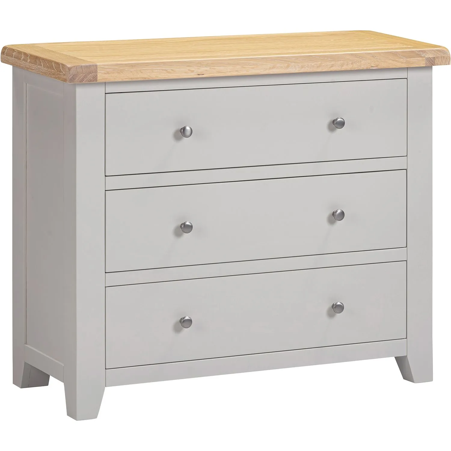Seconique Windsor 3 Drawer Chest (Fully Assembled) in Light Grey 2
