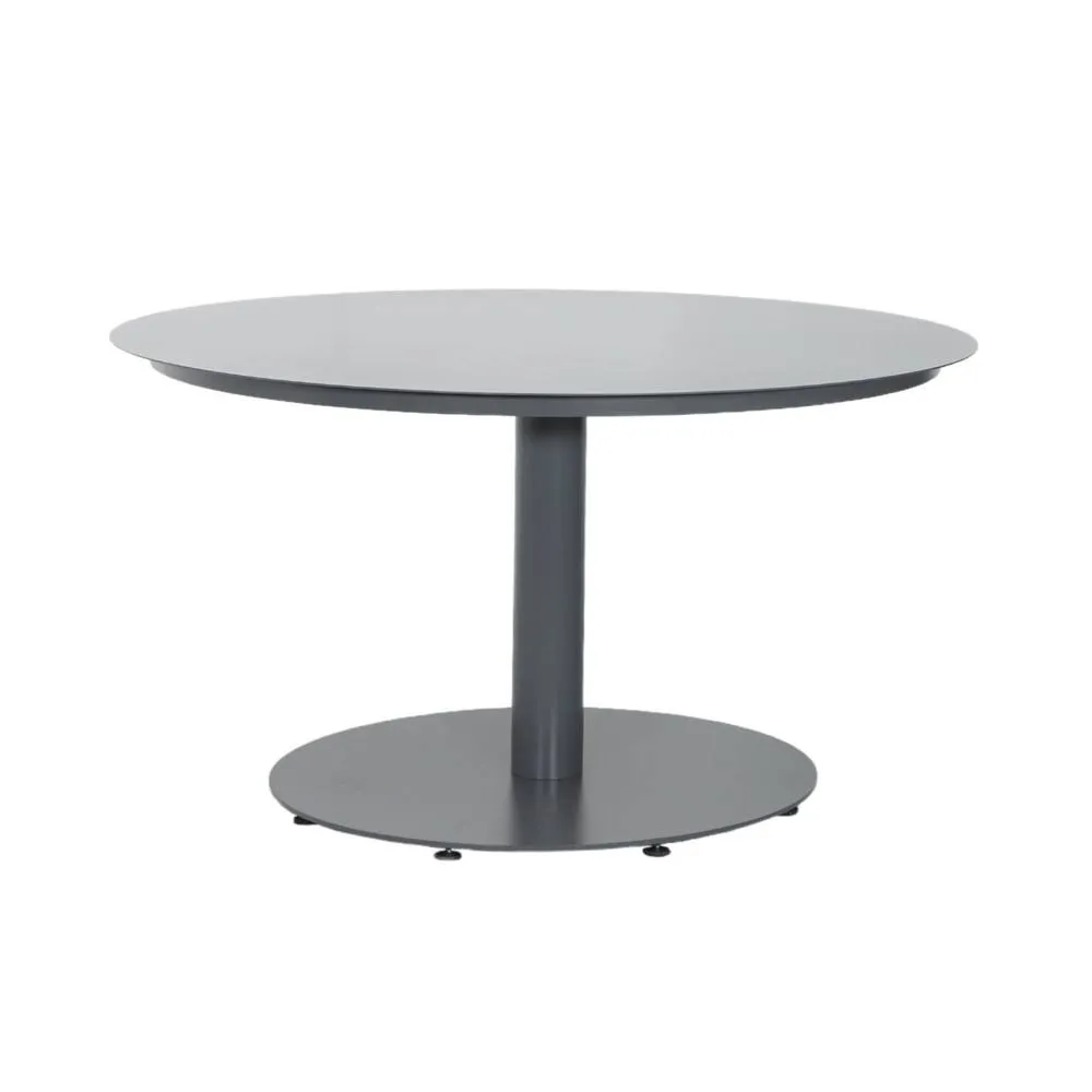 sweeek Round garden table aluminium + 6 armchairs in Dark Grey 4