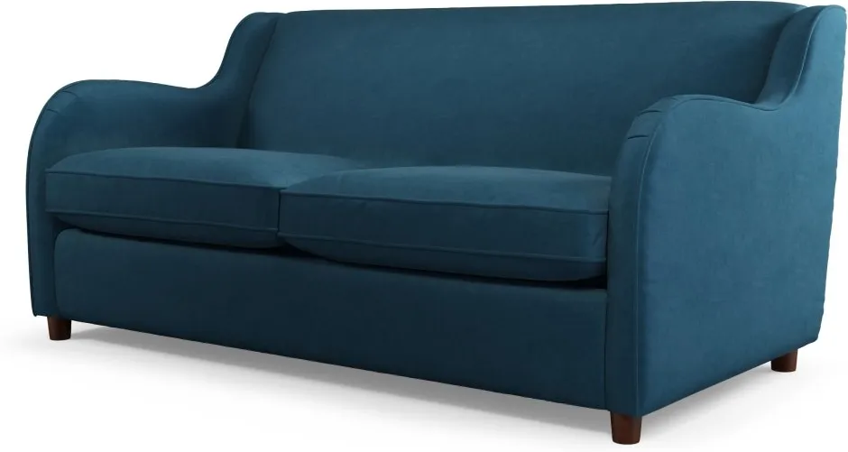 Custom MADE Helena Sofabed with Memory Foam Mattress, Plush Teal Velvet 