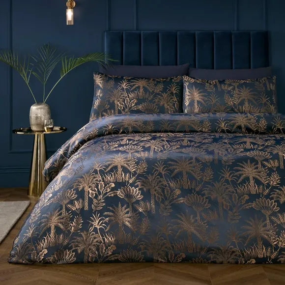Soiree Midnight Palm Duvet Cover & Pillowcase Set 1