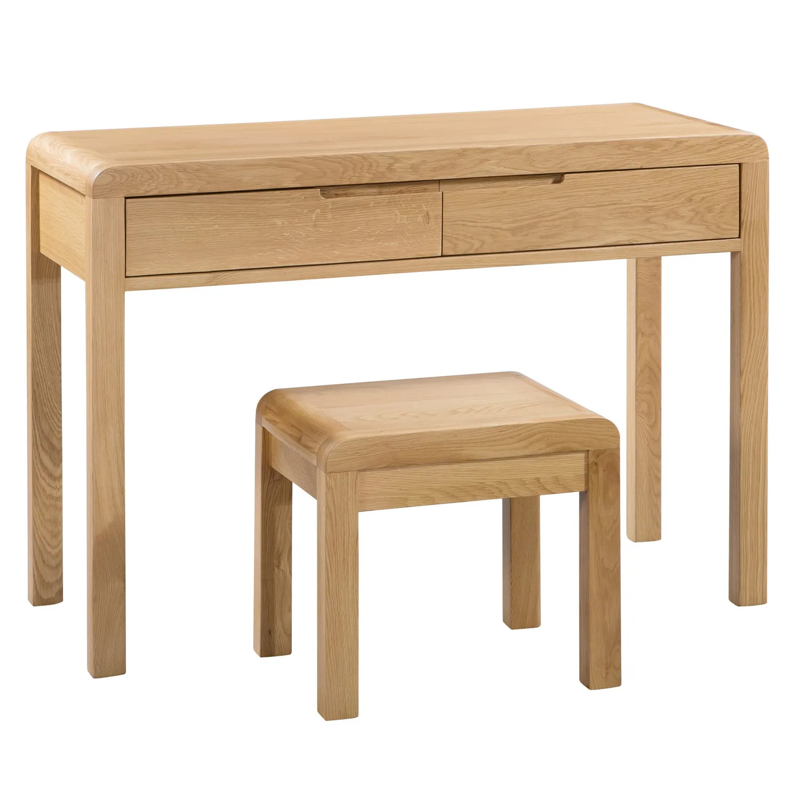 Curve 2 Drawer Dressing Table and Stool Brown