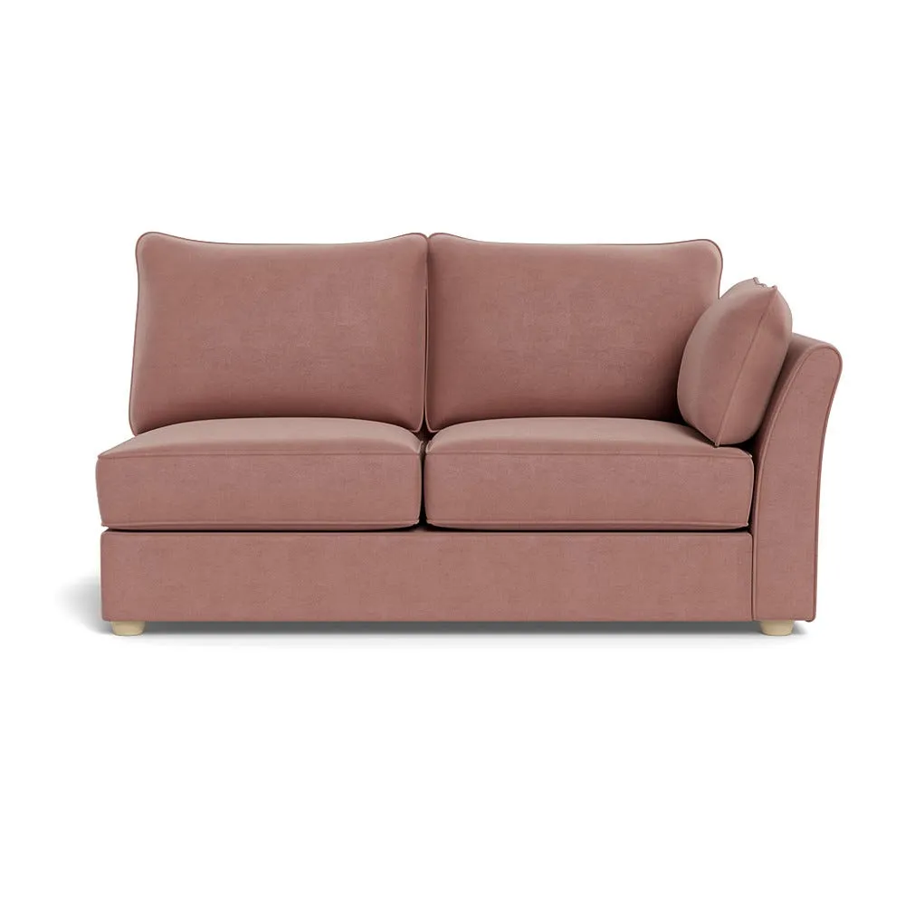 Heal's Tailor Medium Unit Right Hand Facing Smart Luxe Velvet Dusky Pink Natural Beech Feet 1