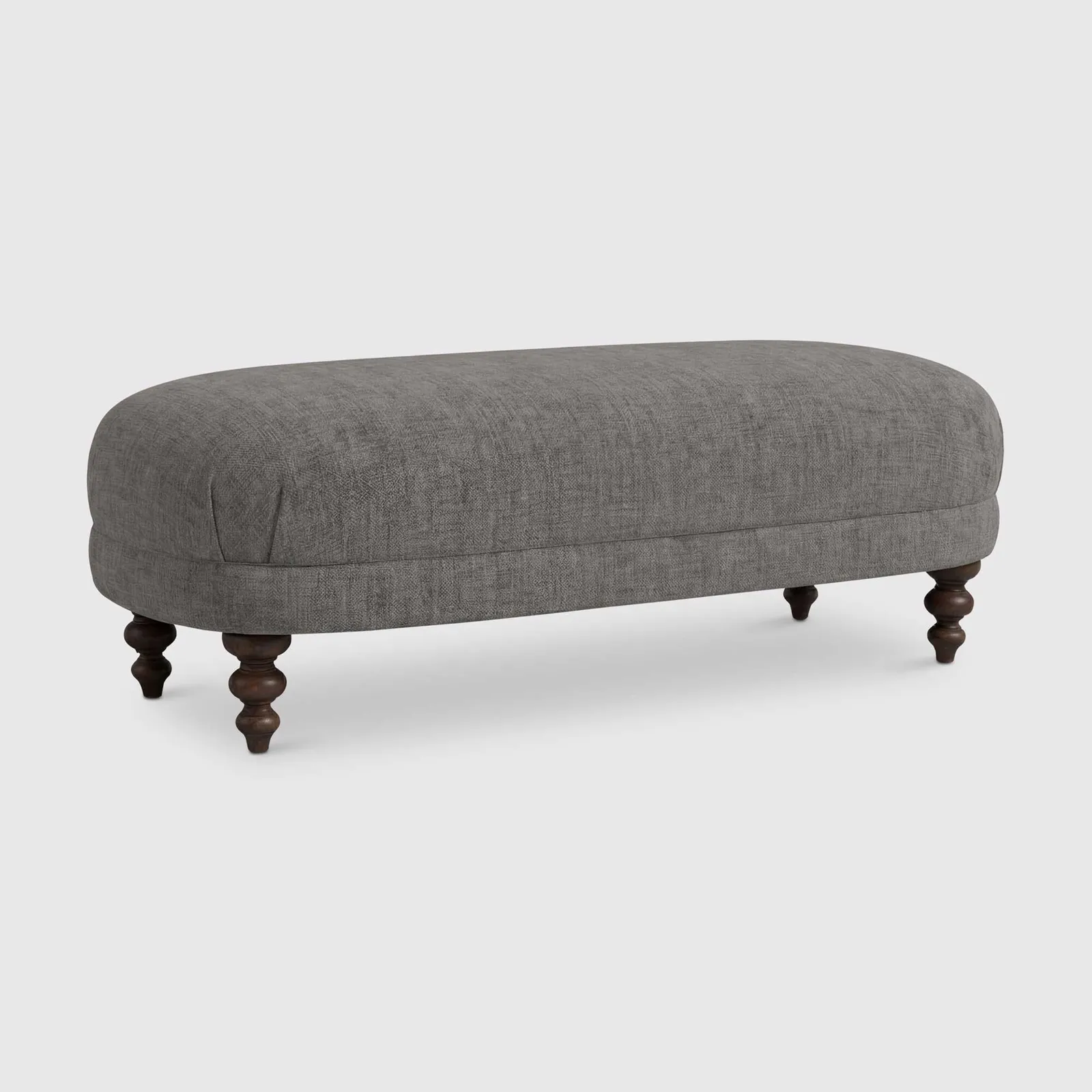 English Heritage Clover 26 Footstool, Grey Fabric | Barker & Stonehouse