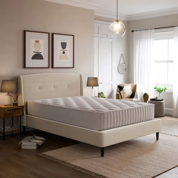 Mason Buttoned Woven Fabric Bed Frame 2
