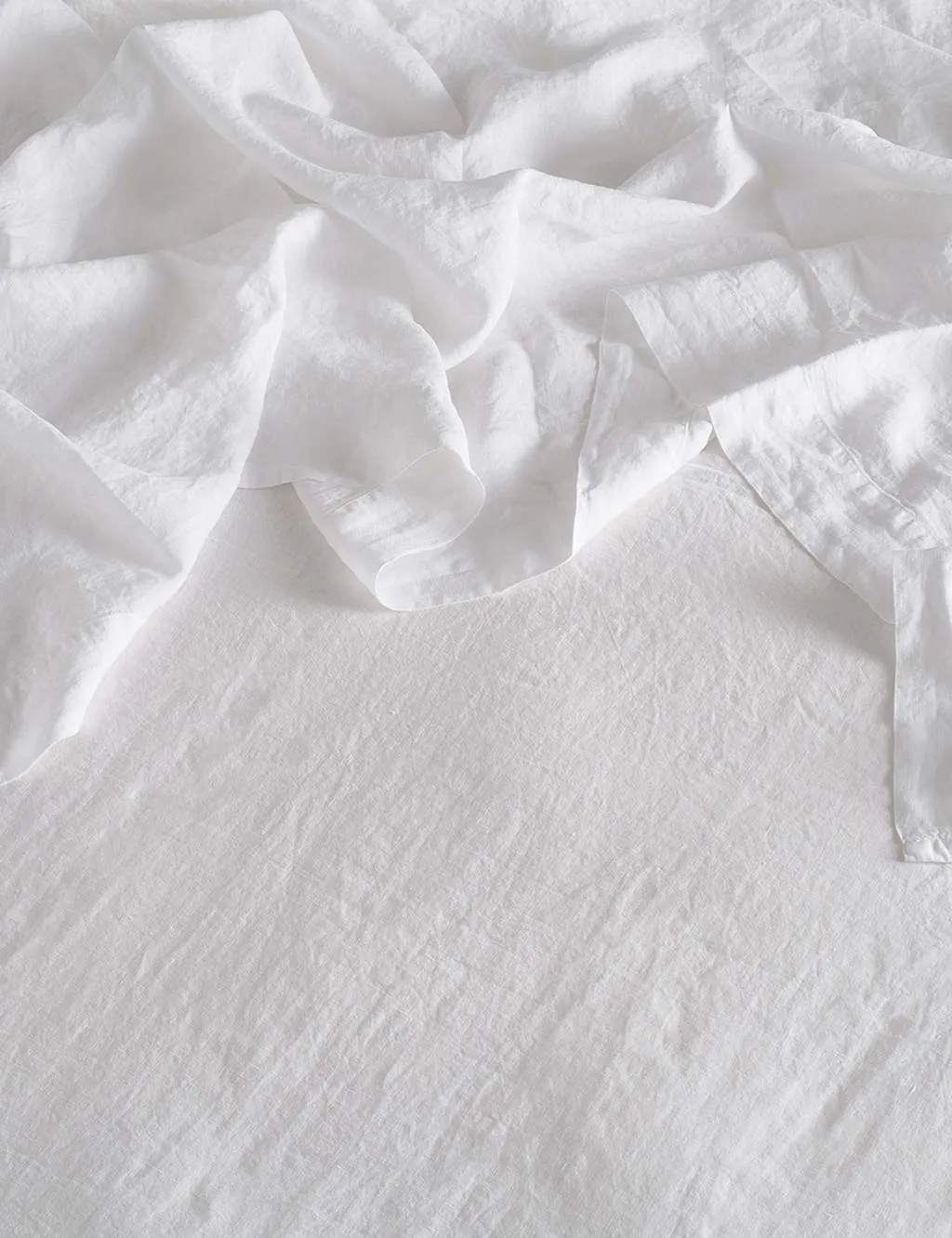 Bedfolk Pure Linen Washed Flat Sheet White