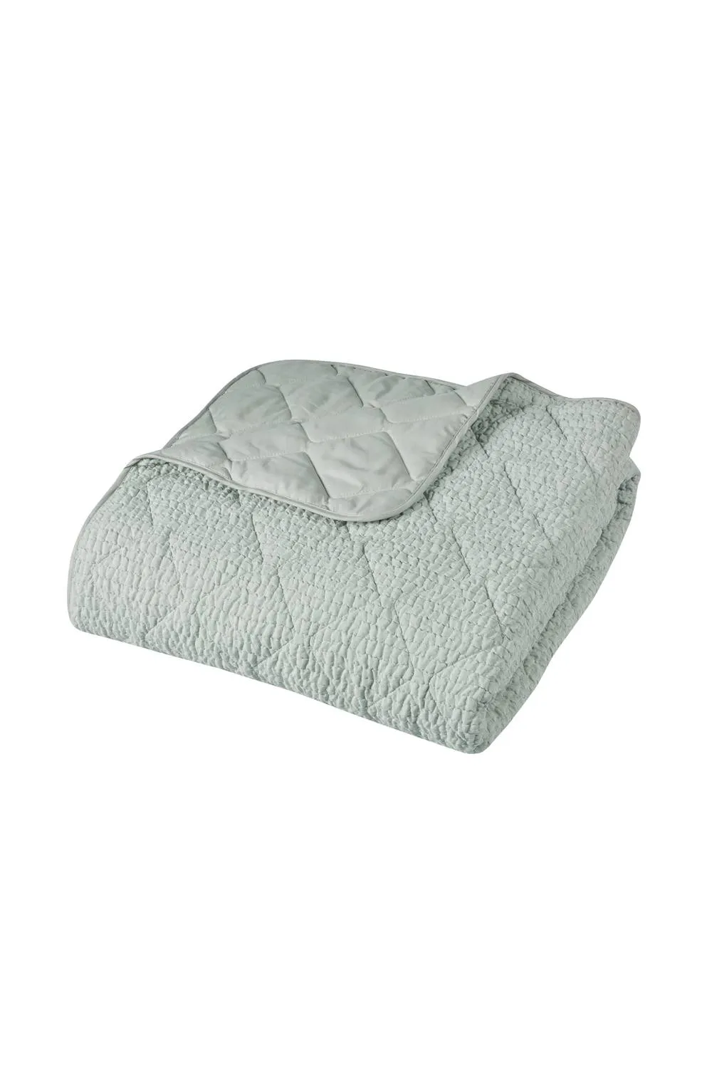 Catherine Lansfield 'Crinkle Seersucker Texture' Bedspread in Green 4