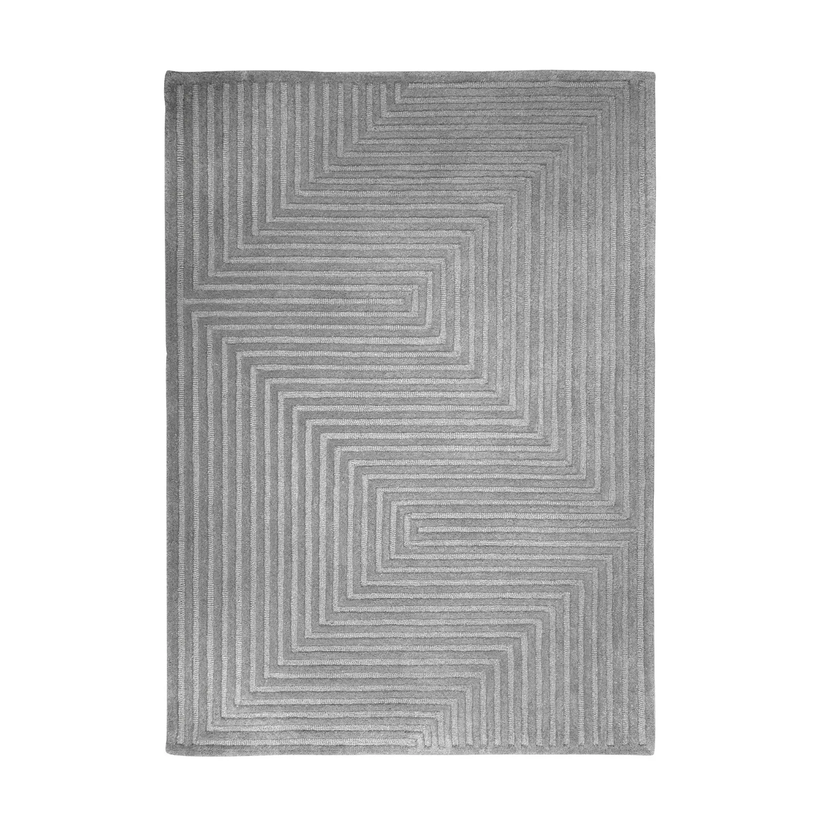 Maze Wool Rug Maze Grey