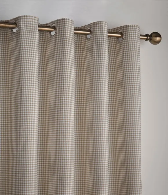 Sydney Gingham Polycotton Blackout Eyelet Curtains 1