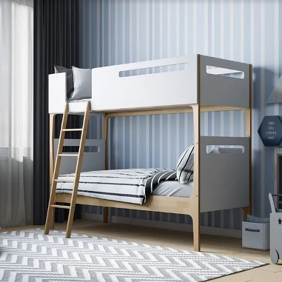 Fremont Contemporary Wooden Bunk Bed In White