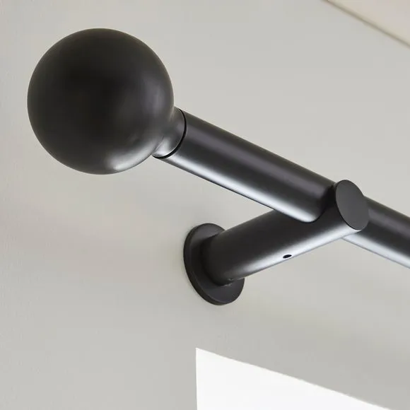 Contemporary Ball Fixed Metal Curtain Pole with Rings 3