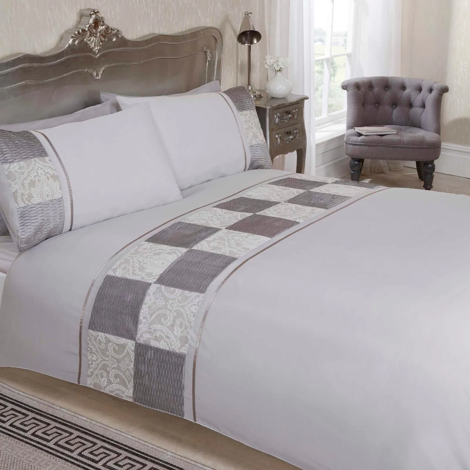 Rapport Home Batiste Polycotton Duvet Cover Set With Pillowcase in Beige