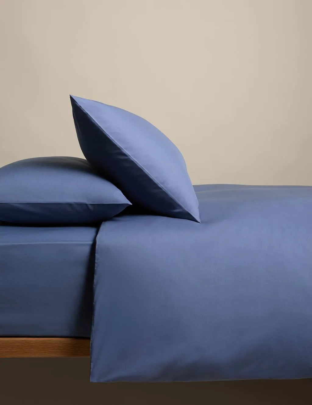 M&S Cotton Rich Bedding Set Slate Blue
