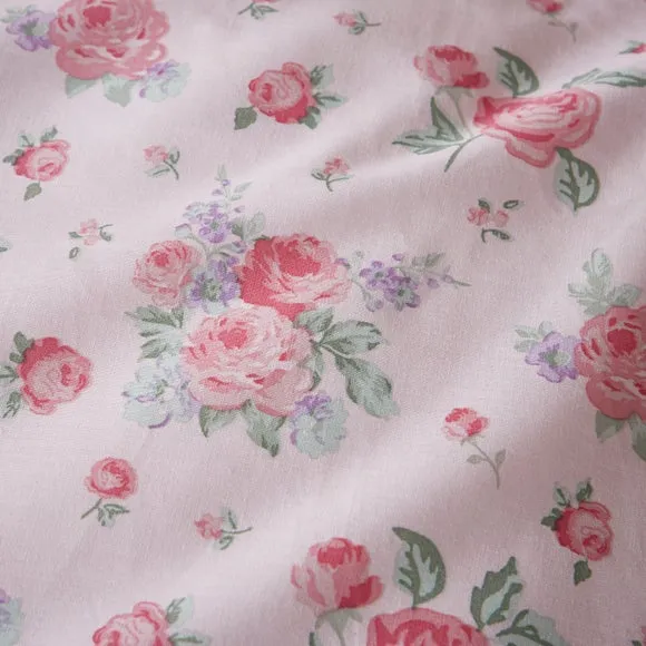 Vintage Floral Frill 100% Cotton Duvet Cover and Pillowcase Set 6