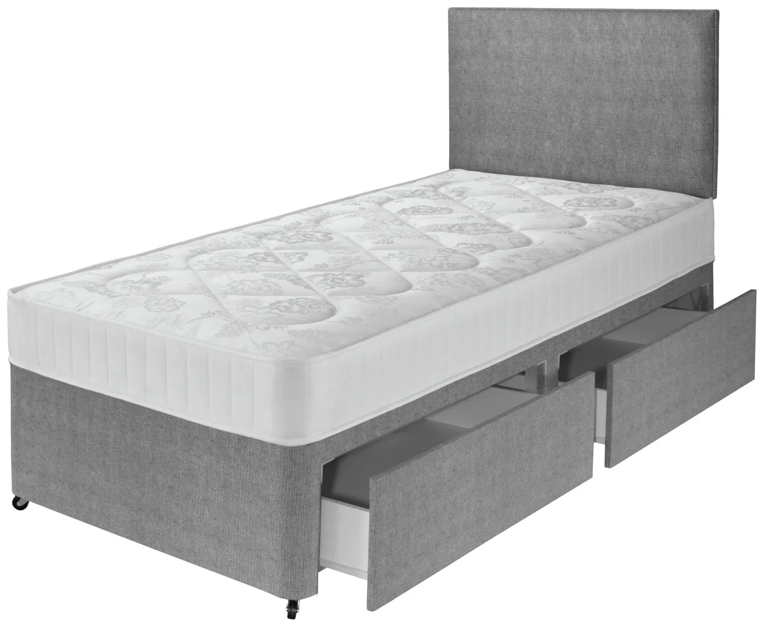 Argos Home Elmdon Single Comfort 2 Drawer Divan Bed - Grey