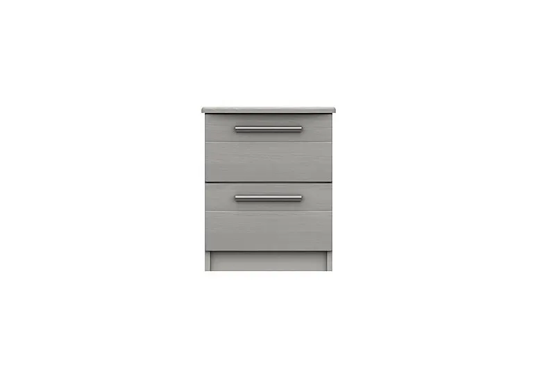 Victoria 2 Drawer Bedside Cabinet - Light Grey