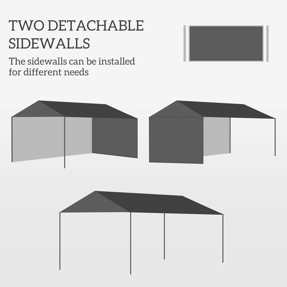 OUTSUNNY Party Tent Waterproof Garden Gazebo Canopy Wedding Cover Shade in Off-White 4