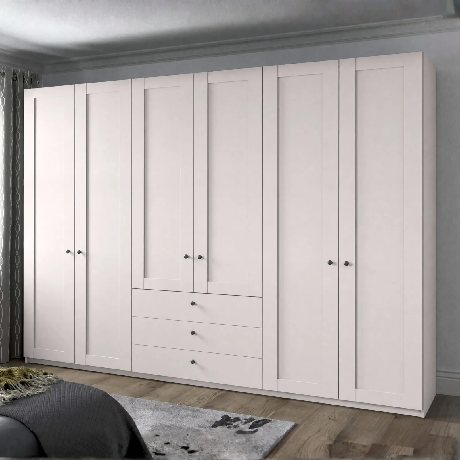 Varese 6 Door 3 Drawer Functional Unit 300Cm, White | Barker & Stonehouse 2