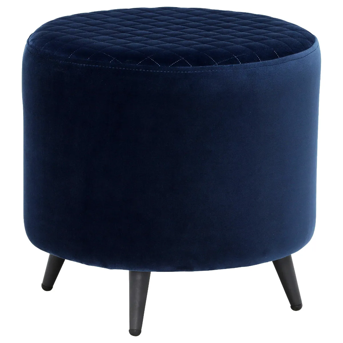 Rivington Velvet Footstool, Dark Blue