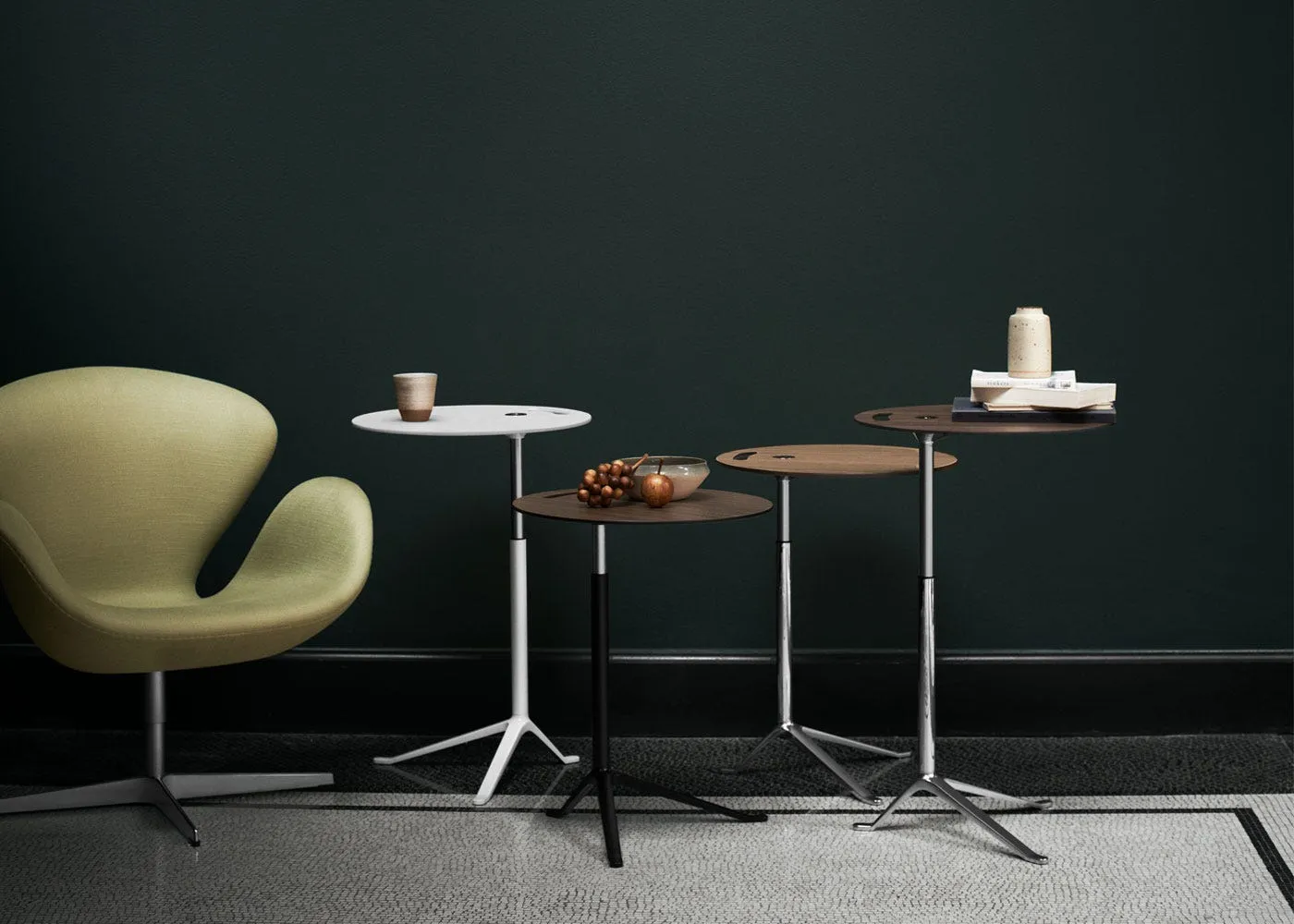 Fritz Hansen Little Friend Side Table Fixed Height Oak Black Base 2