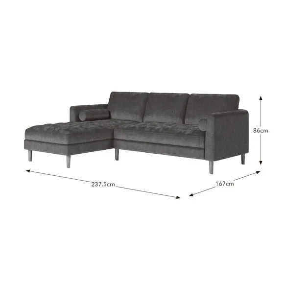 Max Soft Tonal Chenille Corner Chaise Sofa 6