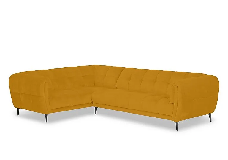Sienna Fabric Left Hand Facing Corner Sofa - Opulence Saffron