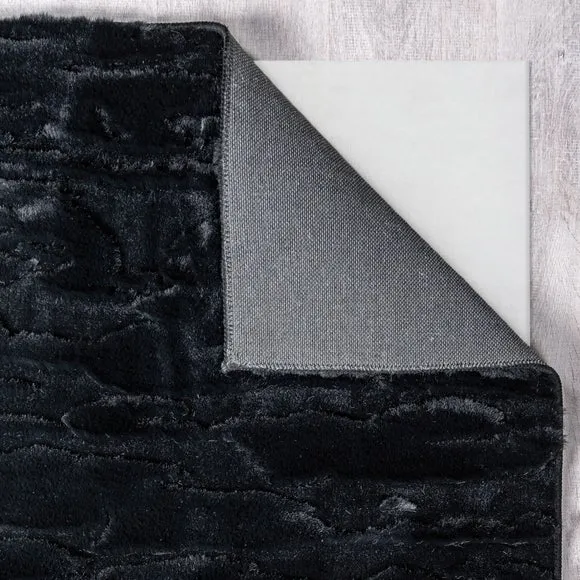 Adina Faux Fur Abstract Luxe Rug 3