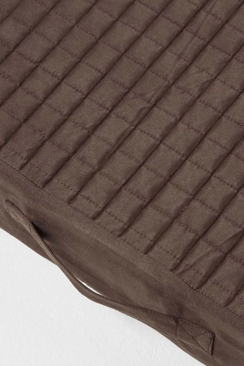 Homescapes Quilted Polyester 2 Seater Orthopaedic Booster Cushion Cover in Chocolate 6