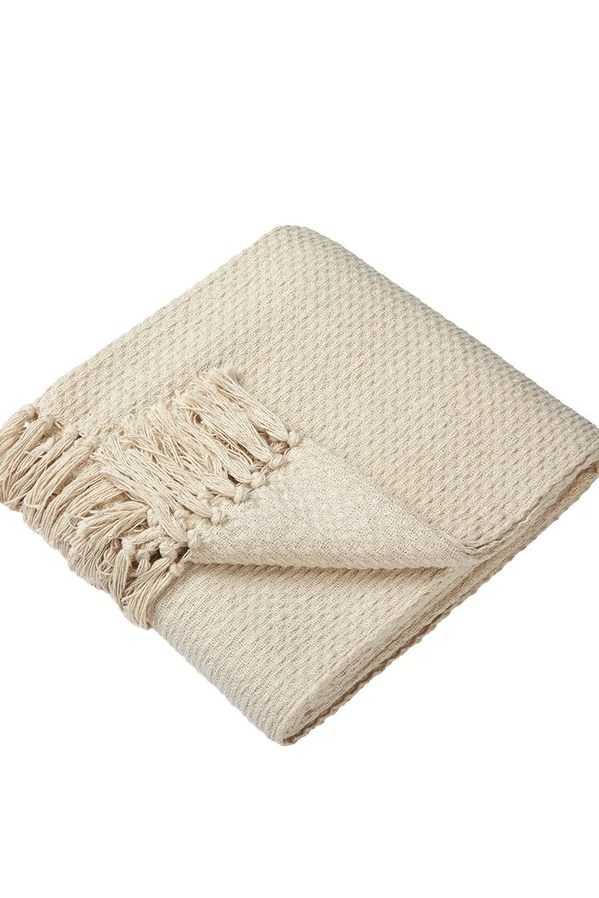 Drift Home 'Hayden' Textured Woven Throw in Cream