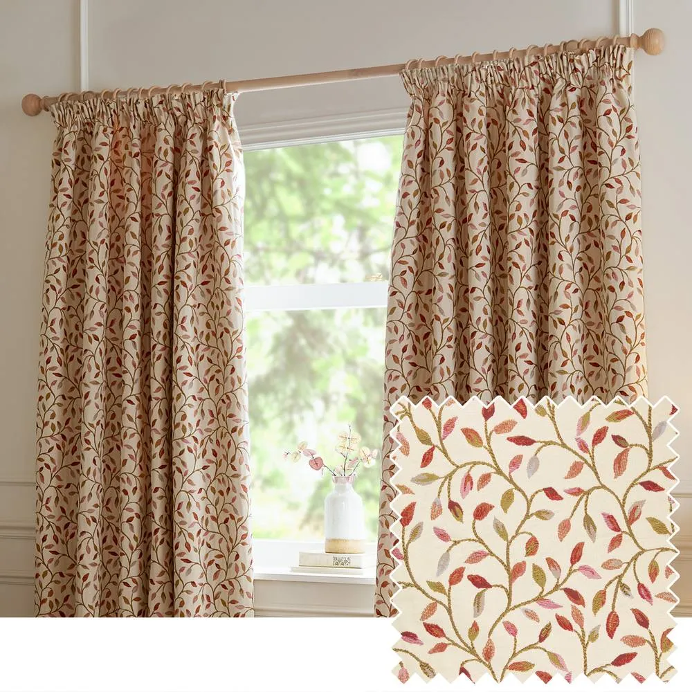 Voyage Maison Cervino Jacquard Pencil Pleat Curtain Pair in Beige