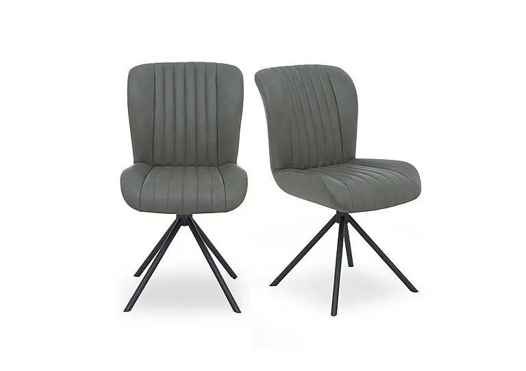 Terra Pair of Swivel Dining Chairs - Grey