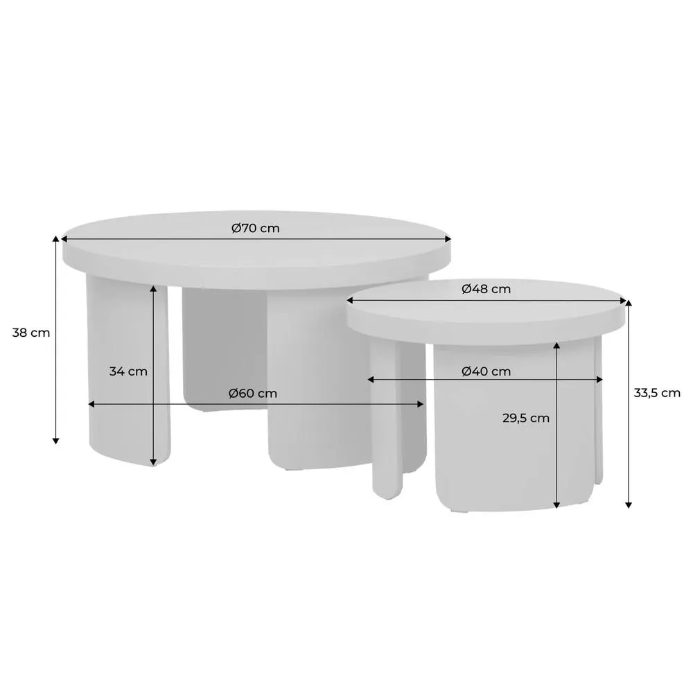 sweeek Set of 2 round nesting coffee tables in Terracotta 5