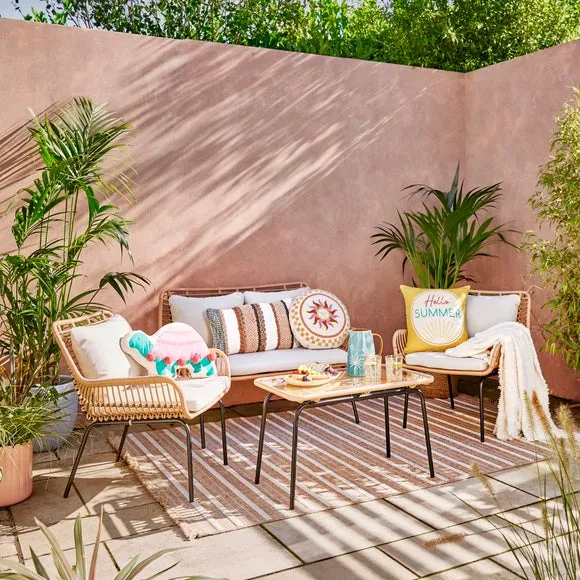 Singapore 4 Seater Rattan Conversation Set