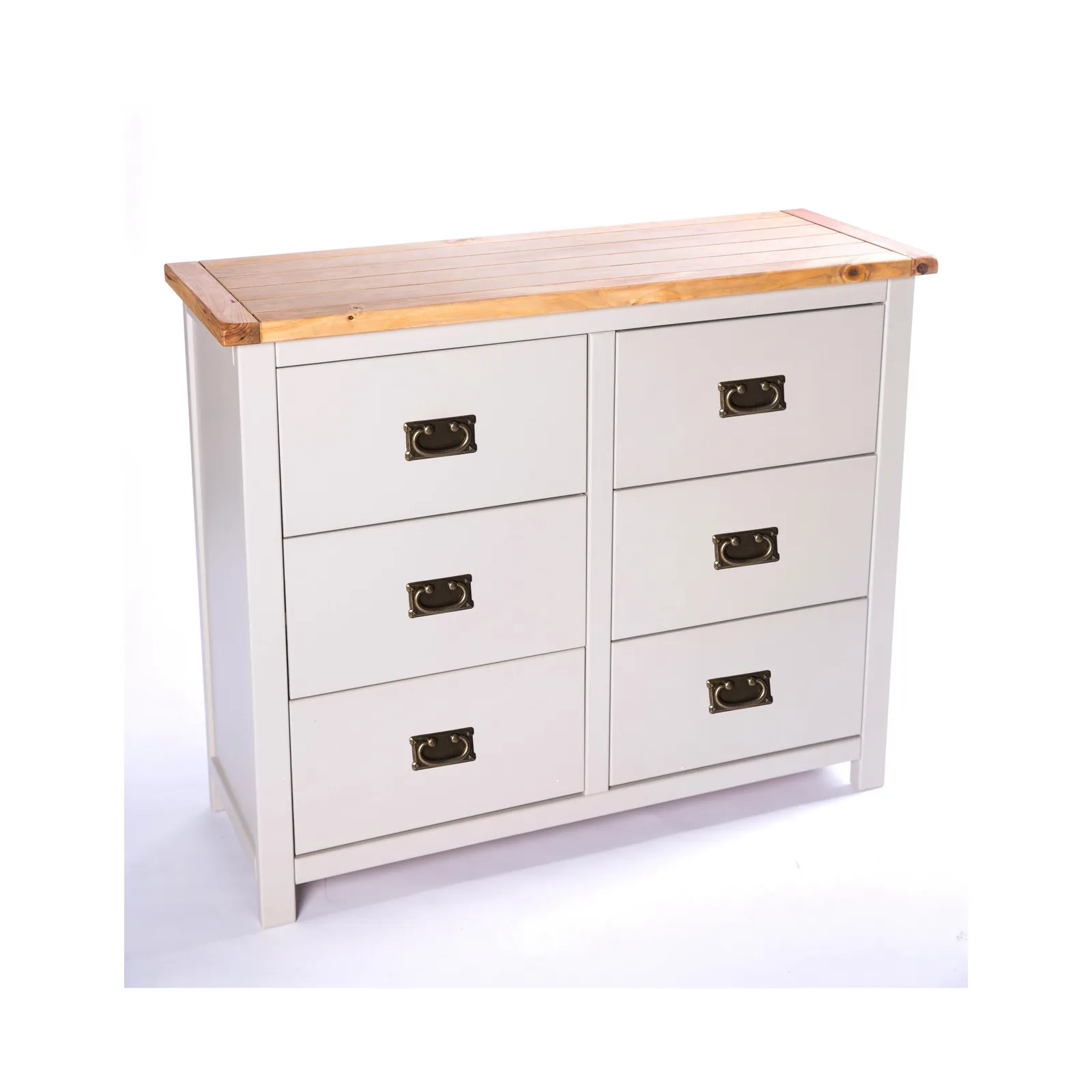 Cabinet Bits Argenta 6 Drawer Chest of Drawers Bras Drop Handle in Light Grey 3