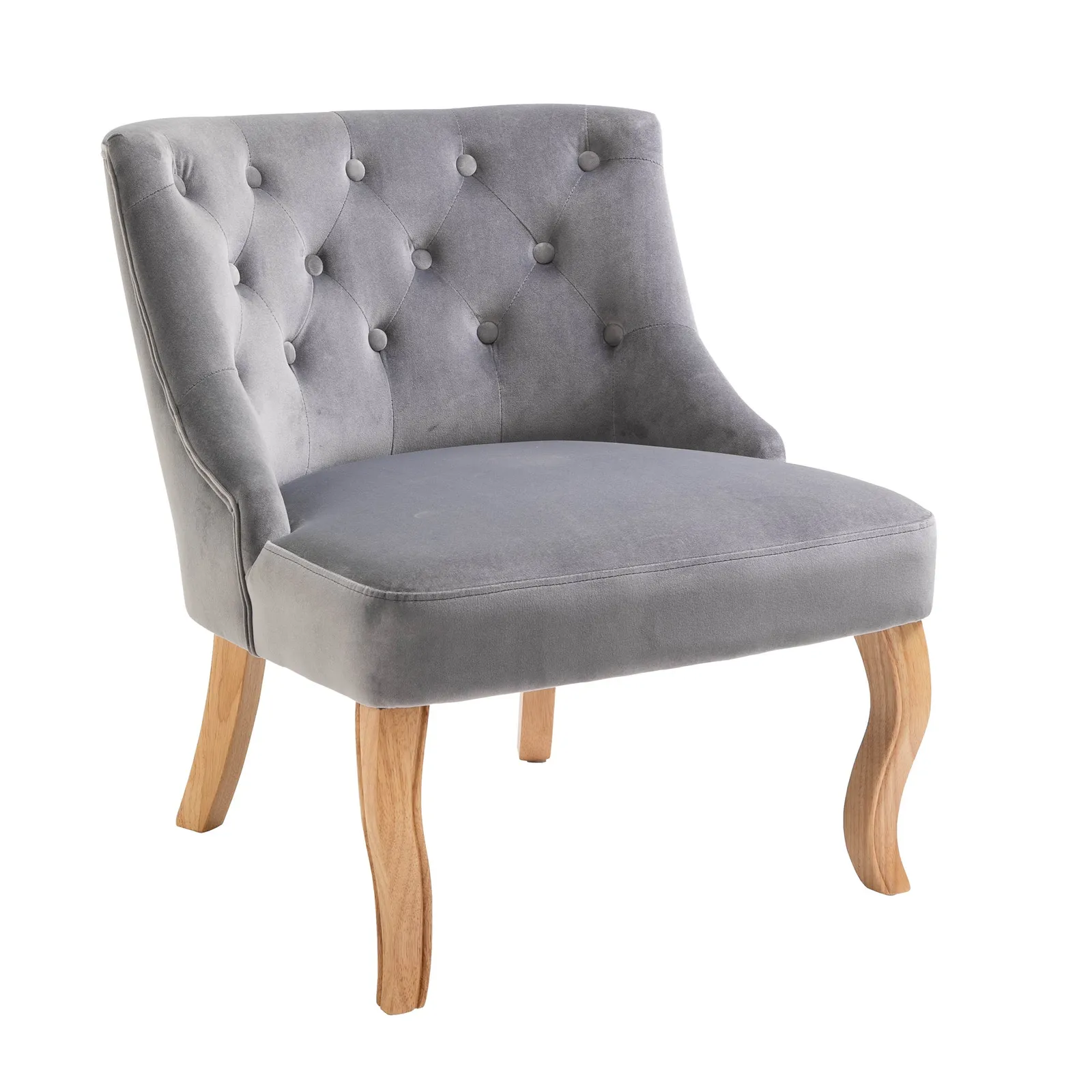 Antoinette Velvet Chair - Grey Grey