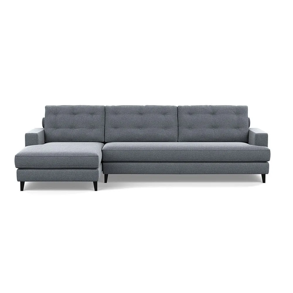 Heal's Mistral Left Hand Facing Corner Sofa Textured Boucle Steel Black Feet 1
