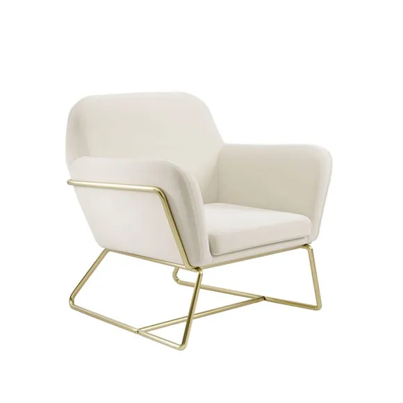 Charles Metal Leg Velvet Occasional Chair 3