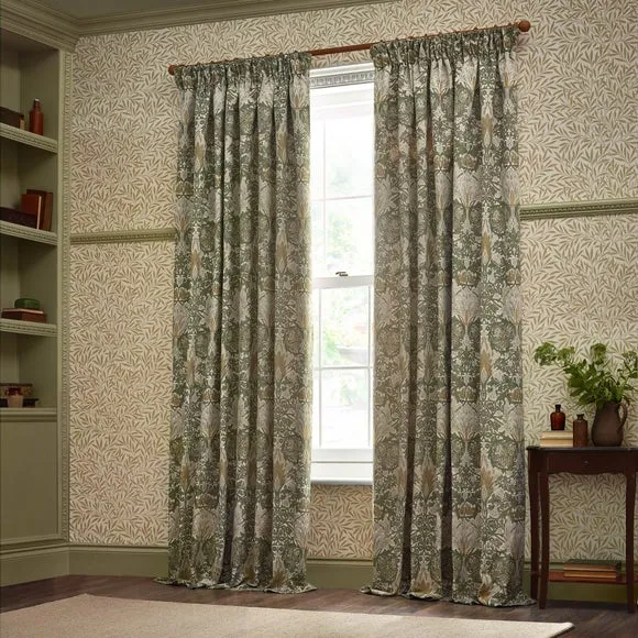Morris & Co. Snakeshead Jacquard Pencil Pleat Curtains 1