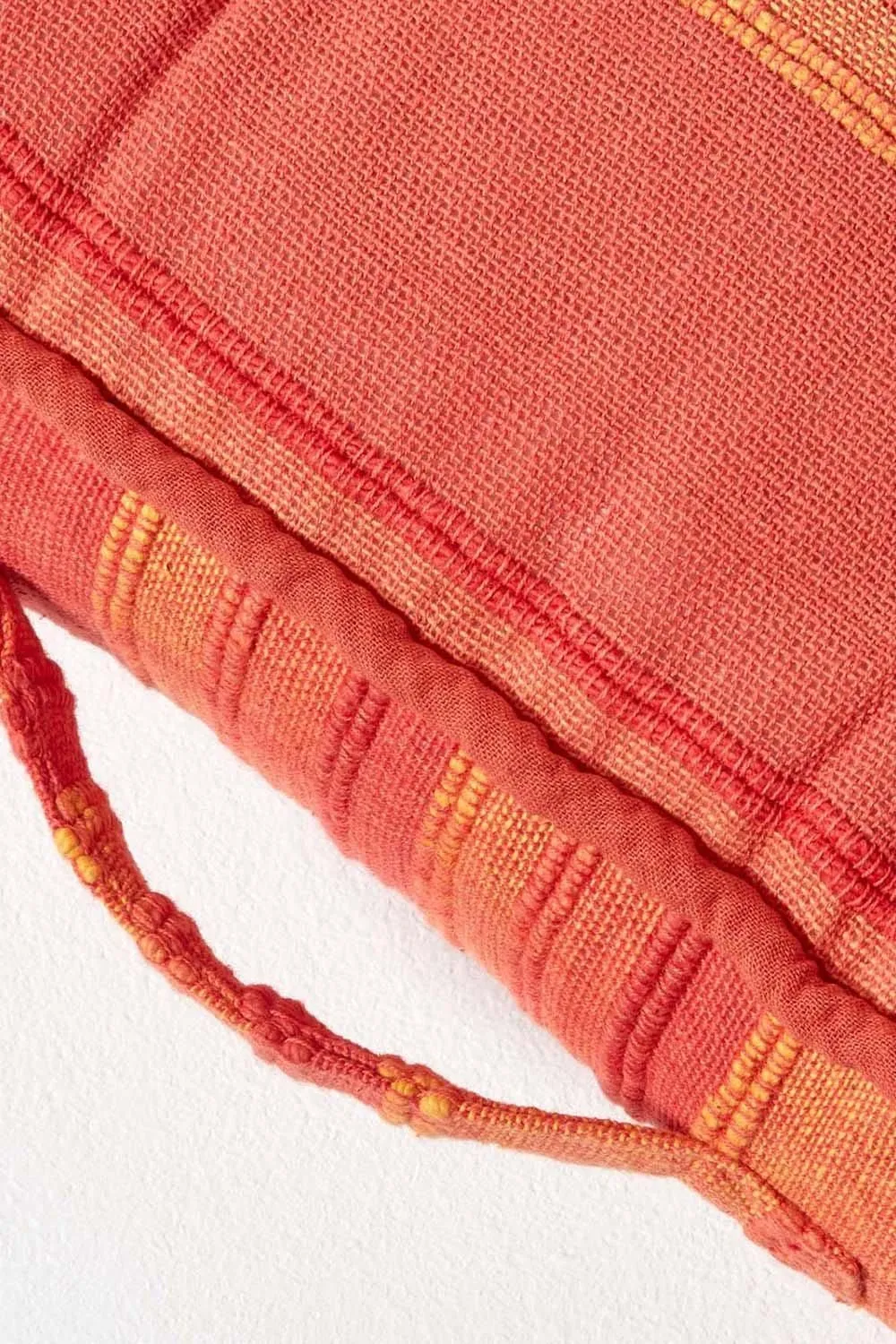 Homescapes Morocco Striped Cotton Floor Cushion in Orange 4