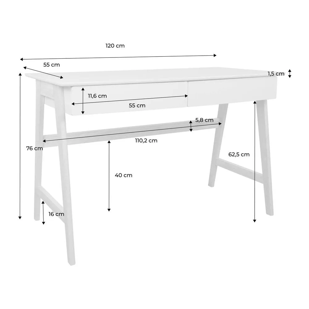 sweeek Desk wood decor 2 drawers in Beige 5